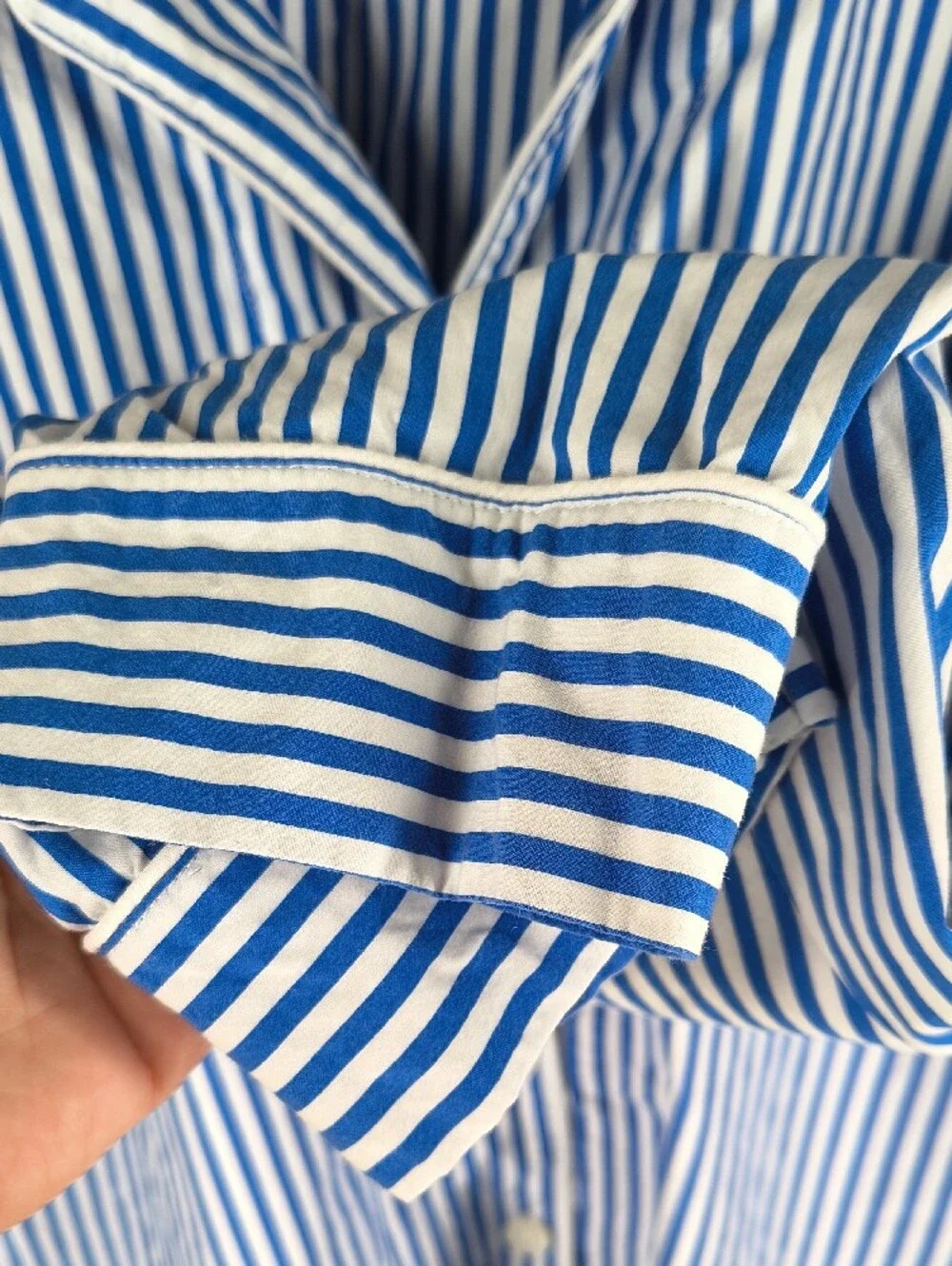 Lauren Ralph Lauren Blue and White Striped Pajama Set Size Large